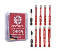 FOCSTOL Diamond Drill Bits Set 10pcs, Porcelain Tile Drill Bits with Quick Change Hex Shank for Porcelain Ceramic Tile Marble Granite Quartz, 5/6/8/10mm