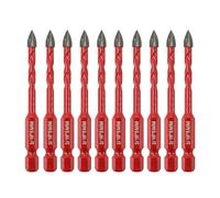FOCSTOL Masonry Drill Bits Set - 10pcs 5mm Carbide Drill Bits Set with Quick Change Hex Shank for Wood Plastic Foam Tiles Softer Materials