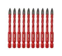 FOCSTOL Masonry Drill Bits Set - 10pcs 6mm Carbide Drill Bits Set with Quick Change Hex Shank for Wood Plastic Foam Tiles Softer Materials