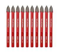 FOCSTOL Masonry Drill Bits Set - 10pcs 6mm Carbide Drill Bits Set with Triangle Shank for Wood Plastic Foam Tiles Softer Materials
