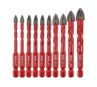 FOCSTOL Masonry Drill Bits Set - 10pcs Carbide Drill Bits Set with Quick Change Hex Shank for Wood Plastic Foam Tiles Softer Materials (5mm*2+6mm*4+8mm*2+10mm+12mm)