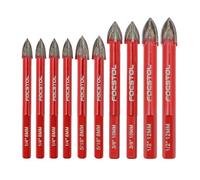FOCSTOL Masonry Drill Bits Set - 10pcs Carbide Drill Bits Set with Triangle Shank for Wood Plastic Foam Tiles Softer Materials (6mm*4+8mm*2+10mm*2+12mm*2)