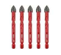 FOCSTOL Masonry Drill Bits Set - 5pcs 10mm Carbide Drill Bits Set with Quick Change Hex Shank for Wood Plastic Foam Tiles Softer Materials