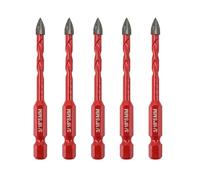 FOCSTOL Masonry Drill Bits Set - 5pcs 5mm Carbide Drill Bits Set with Quick Change Hex Shank for Wood Plastic Foam Tiles Softer Materials