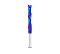 FOCSTOL Up Down Compression Spiral Flush Trim Router Bit 6mm - Solid Carbide Flush Trim Router Bit, CNC Spiral Router Bit with Nano Blue Coating for Grooving and Carving Wood