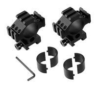 FOCUHUNTER 30mm 25.4mm Mounting Ring, 1.42in High-profile Optics Mount Rings with Picatinny Rails & Reducer Ring fit 21mm Rail, Aluminium Metal Bracket, 2PCS