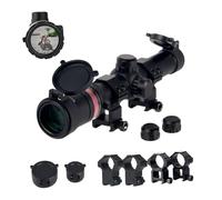 FOCUHUNTER Camera Telescope 1.5-6X24 View Finder with Knob Adjustment, Comes with 11 mm & 20 mm Mounting Rings and Flip-Up Scope Caps, Green FMC & Second Focus Plane Design