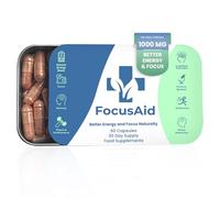 Focus Aid’s Nootropic Brain Supplement - Focus Supplement with Ashwagandha for Brain Fog, Support Cognitive Function, Lion's Mane Improves Energy Levels, Memory Function & Concentration |1000Mg