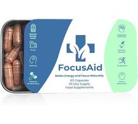 Focus Aid’s Nootropic Brain Supplement - Natural Supplement Reduce Brain Fog, Improve Focus, Memory, Energy & Concentration with Lions Mane & Ashwagandha, 60 Capsules