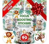 Focus Boosting Stickers for Kids and Adults (90 Pack) - Chemical and Drug Free, Healthy Brain Supports for Attention, Focus, and Concentration
