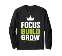 Focus Build Grow Crown Graphic Long Sleeve T-Shirt