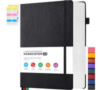 FOCUS DAY Notebooks College Ruled, A4 (8.5 x 11) Large Notebook Journal with 100GSM Lined Paper, Hardcover Leather Journaling Notebooks for Women & Men, 320 Pages, Big Black Notebook