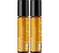 Focus Essential Oil Roll On - Focus Oil Pulse Point Roller Ball Essential Oil Set for Skin - On the Go Pre-Diluted Skin Safe Relaxing Aromatherapy Oil Made with Eucalyptus & Grapefruit (2 Pack)