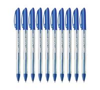 Focus Glide Ballpoint Pens, BLUE, Fine Point (0.7mm), Pack of 20, Smooth Ball Pens, Ridged Effortless Grip, School Office Home Use, iZOFAX Black Ball Pen