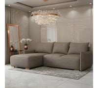 Focus L Mir Corner Sofa Bed With Storage Universal Side Hdf Chipboard Wood Frame Wavy Spring 240X155X87Cm Brown