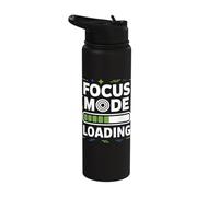 Focus Mode Loading ADHD Anxiety Relatable Humor Stainless Steel Insulated Water Bottle