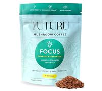 FOCUS Mushroom Coffee | Adaptogen Instant Coffee with Lion's Mane, Chaga, Ginkgo, L-Theanine | Infused with 4 Adaptogens for Focus & Productivity | Jitter & Crash Free Energy | 30 Servings (Instant)