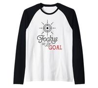 Focus on The Goal Target Graphic Motivation Discipline Quote Raglan Baseball Tee