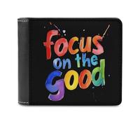 Focus on The Good Funny Wallet for Men RFID Blocking Bifold Wallet Soft Billfold with Card Slots Custom Gifts