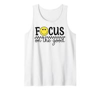 Focus On The Good Happy Face Positive Minimalist Retro Tank Top