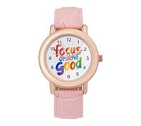Focus on The Good Women's Custom Watch Fashion Soft Strap Wristwatches Gifts for Birthdays Valentine's Day