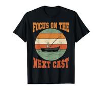 Focus On The Next Cast Vintage Fishing Skeleton Angler Retro T-Shirt