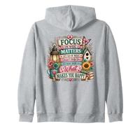 Focus On What Makes You Happy Inspirational Quote Zip Hoodie