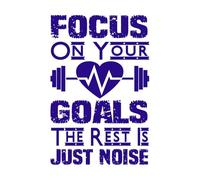 Focus on Your Goals The Rest is just Noise Mural and Wall Vinyl Decal 50.4x76.4cm It Won't Fall Off DarkBlue