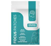 Focus Patches | Concentration & Clarity | with B Vitamins, L-Carnitine, Lions Mane, Magnesium, Ginseng, L-Theanine | 8 Hour Support | Vegan & Waterproof | 30 Patches