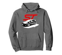 Focus ST - Distressed Look Red Variant Pullover Hoodie, Adult Unisex, Asphalt Grey, Large