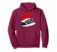 Focus ST - Distressed Look Red Variant Pullover Hoodie, Adult Unisex, Burgundy, X-Large