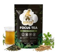 Focus Tea Loose Leaf 100g - Green Tea & Herbal Focus Blend with Ashwagandha, Brahmi & Rosemary - Plant Based Herbal Tea for Mental Clarity & Daily Focus - Premium Green Tea for Mindful Energy