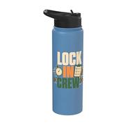 Focused Crew Productivity Stopwatch Checklist Stainless Steel Insulated Water Bottle