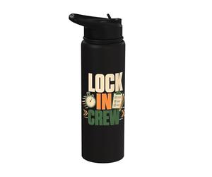 Focused Crew Productivity Stopwatch Checklist Stainless Steel Insulated Water Bottle