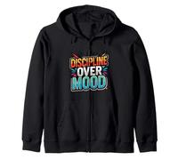Focused Discipline Mindset Retro Motivation Design Zip Hoodie