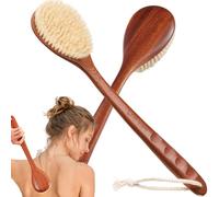Focused on the bathing experience with Dry brushing body brush, Long Wooden Handle with Back Scrubber,shower brush for exfoliator Skin and remove dead skin cells,For Advanced Users Dry Body Brush