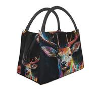 Focused Sika Deer Insulated Lunch Bag for Women-Large Capacity,Leak-Proof & Easy to Clean for Work, Picnics, and Travel