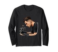 Focused Tattoo Artist At Work Artwork Long Sleeve T-Shirt