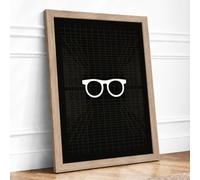 Focused Vision Minimalist Framed Wall Art Print A4 Oak