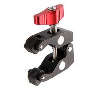 FocusFoto Articulated Magic Arm Crab Claw Super Clamp Clip Holder with 1/4" 3/8" Mount for Studio Flash Light DSLR Camera Tripod Monopod Monitor Video LED Light ( Black & Red )