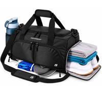 FocusGear Ultimate Gym Bag 2.0: Durable Crowdsource Designed Duffel Bag with 10 Optimal Compartments, Water Resistant Pouch, Green, 11.5"H x 10.5"W x 20"L