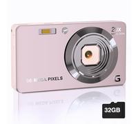 Focusify Digital Camera, 4K Cameras for Photography, Digital Point and Shoot Camera with 56Mp Autofocus 20X Zoom Anti Shake, Video Camera with 32GB SD Card for Adults, Teens, Beginners(Pink)