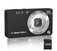 Focusify Digital Camera, 4K Ultra HD Cameras for Photography, Digital Point and Shoot Camera with 56Mp Autofocus 20X Zoom Anti Shake, Video Camera with 32GB SD Card for Kids, Teens, Beginners(Black)