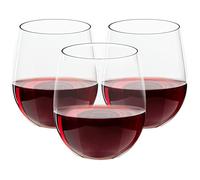 FOCUSLINE 32 Pack Plastic Wine Glasses Stemless, 12 Oz Crystal Clear Disposable Wine Cups, Reusable Plastic Wine Glasses for Parties Weddings, Shatterproof Recyclable and BPA-Free