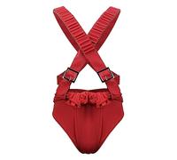 FOCUSOUL Adults Zardoz Zed Costume Underwear Briefs Straps Belt Full Set Halloween 1970s Movie Character Cosplay Red Outfit (X-Large)