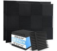 Focusound 36 Pack Sound Proof Foam Panels, 2" x 12" x 12" Acoustic Foam Panels for Wall High Density Soundproofing Wedge Panels for Studio Office Game Room