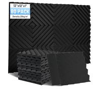 Focusound 80 Pack Sound Proof Foam Panels, 1" x 12" x 12" Acoustic Foam Panels for Wall High Density Soundproofing Wedge Panels for Studio Office Game Room