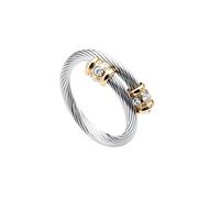FOCUSTEEL Cuff Pearl Ring, a Cable Ring Designed to Fit Finger Circumference Between 70mm-90mm, Stainless Steel, No Gemstone