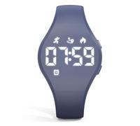 Focwony Kids Digital Fitness Tracker Watch with LED Display, 5-15 Years Waterproof Wrist Watch without App with Pedometer Alarm Clock for Kids Boys Girls Teens (Grey)