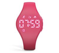 Focwony Kids Digital Fitness Tracker Watch with LED Display, 5-15 Years Waterproof Wrist Watch without APP Pedometer Alarm Clock for Kids Boys Girls Teens (Red)